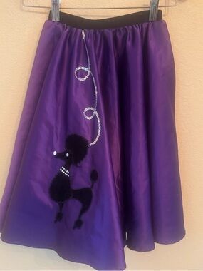 Girls Sock Hop Sweetie Poodle Skirt Costume Purple Size Medium 8-10